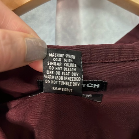 NY&CO New York & Company City Stretch Deep Wine 3/4 Sleeve Button Down Shirt - M - Picture 9 of 9